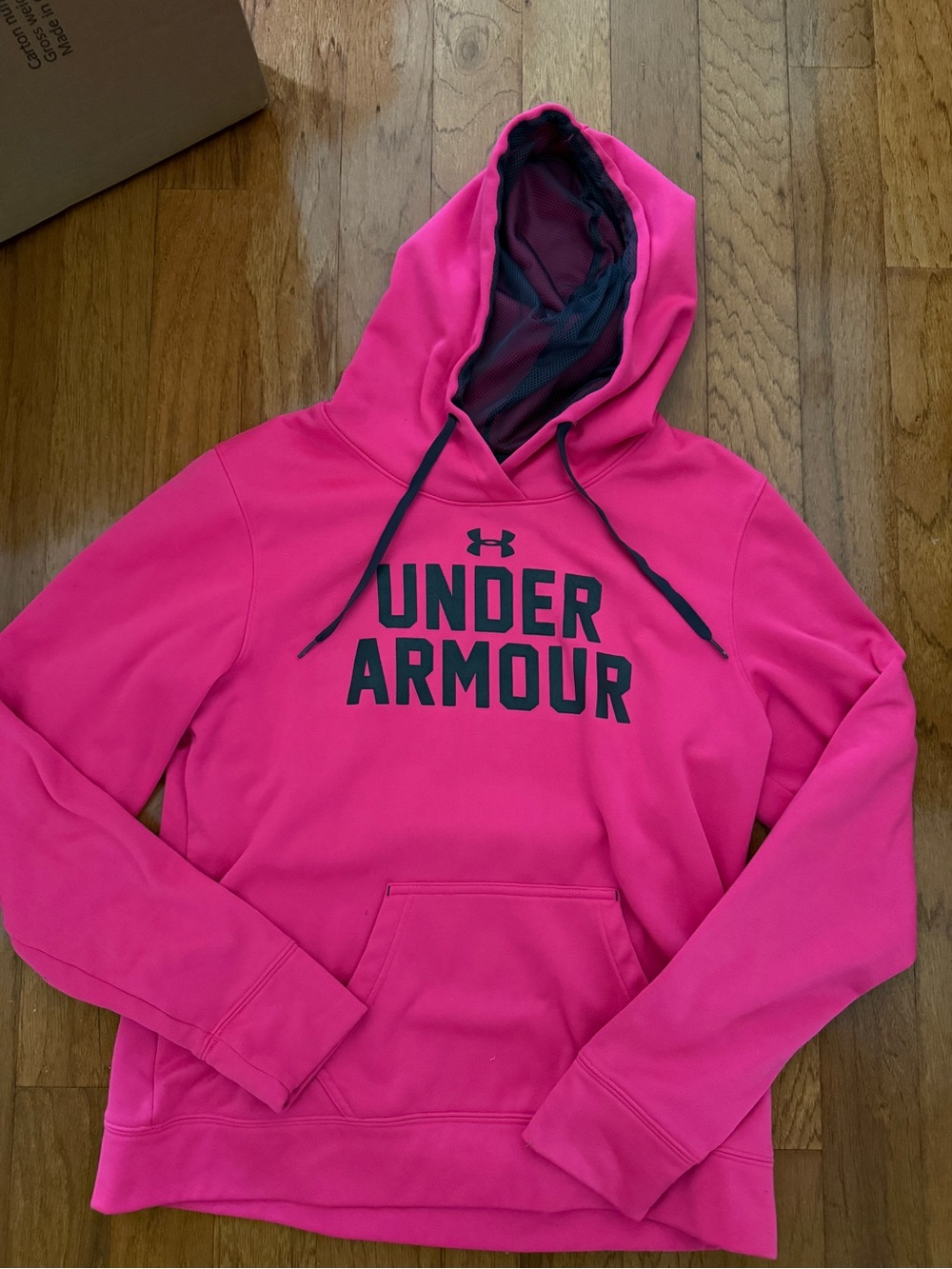 LG Under Armour Pink Hoodie Sweatshirt with Black Logo